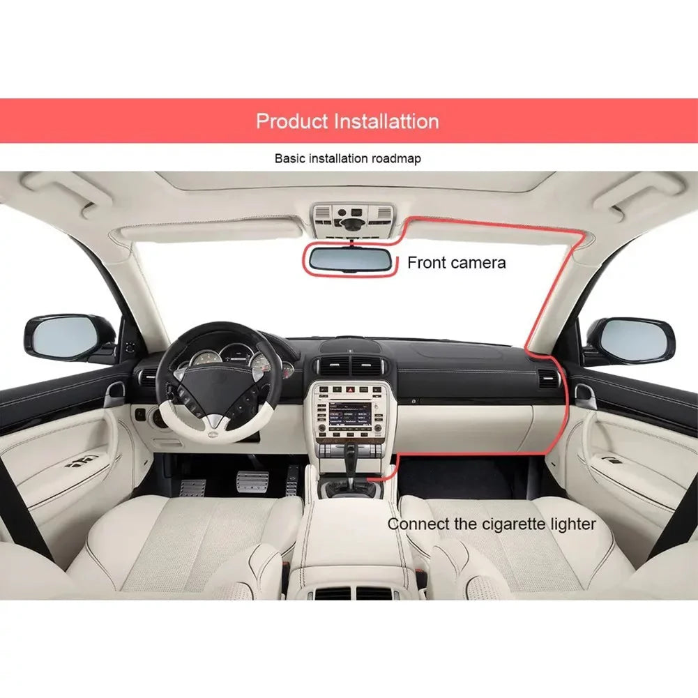 Front And Rear Camera Hd Dash Cam 2\\\" Triple Lens Car Dvr Video Driving Recorder