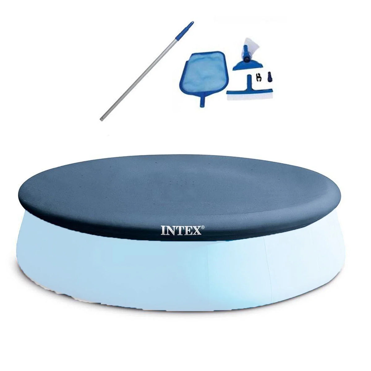 Intex 13' X 12" Easy Set Above Ground Pool Cover & Swimming Pool Maintenance Kit