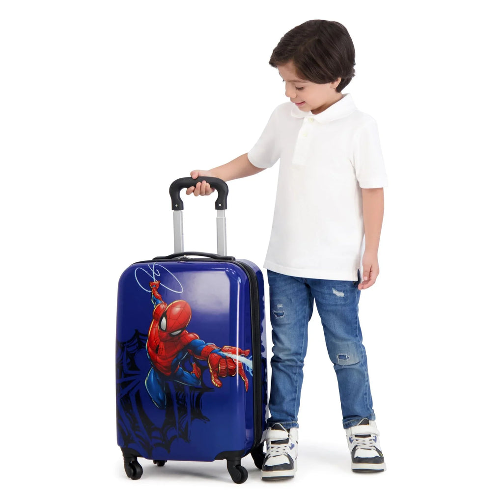 Wheels, Blue Kids Spider-Man Suitcase Hardshell Marvel Carry Inch Rolling On 21 Luggage, Spinner with