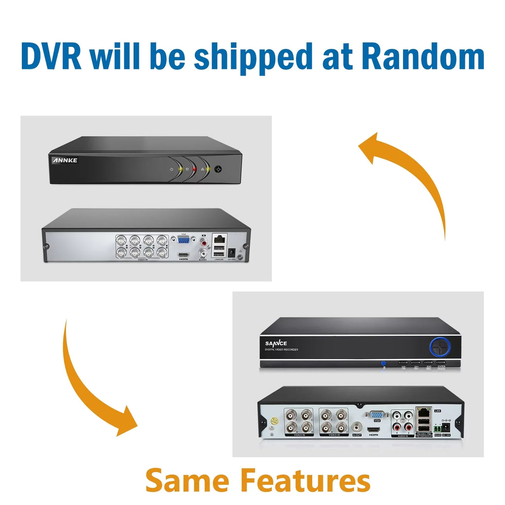 HDD Vision Weatherproof Technology/E-Cloud Night Security (8) System Remote -No IP66 Cameras, Service, 720P DVR Surveillance , Code CCTV Full SANNCE 1080N 8CH Camera and Access QR Scan P2P