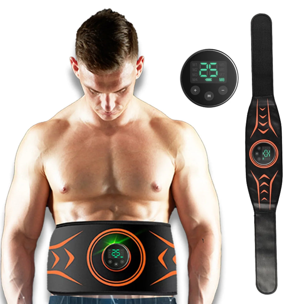 Belt Fitness Get Time No Abs Electric Massaging Defined Trainer Flatter Equipment for Slimming in Abdominal Toning Workout Abdomen , Belt Abs Stomach a and Nebublu