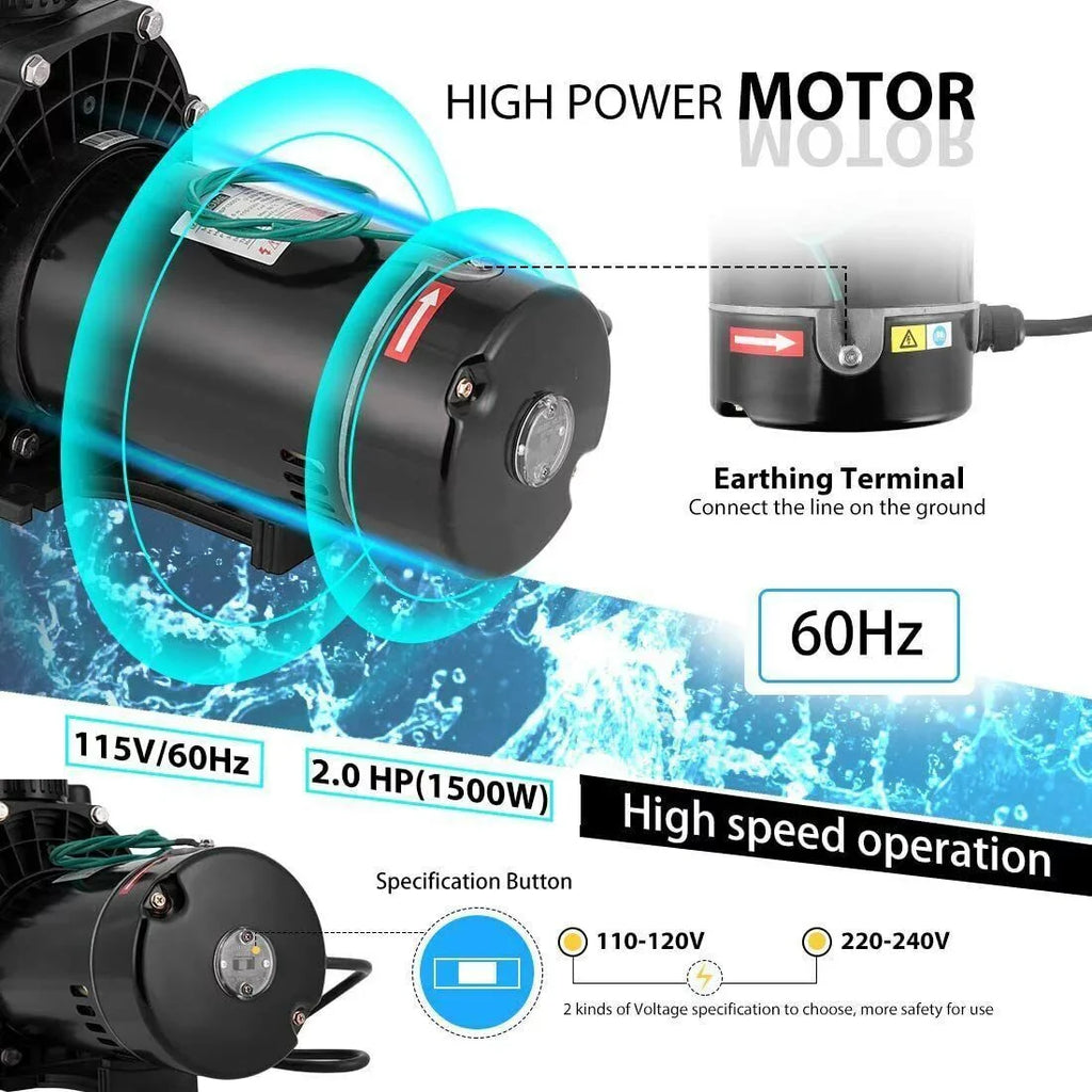 with Above Strainer 2.0hp Denest Pool Swimming and Inground/ Connectors Pump Ground Basket Hbp1500ⅱ 1500w