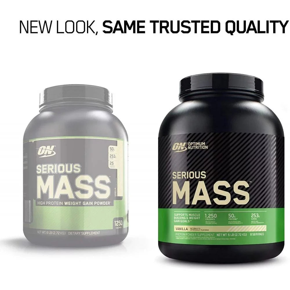 Optimum Nutrition, Serious Mass, Weight Gainer Protein Powder, Vanilla, 6.Lb
