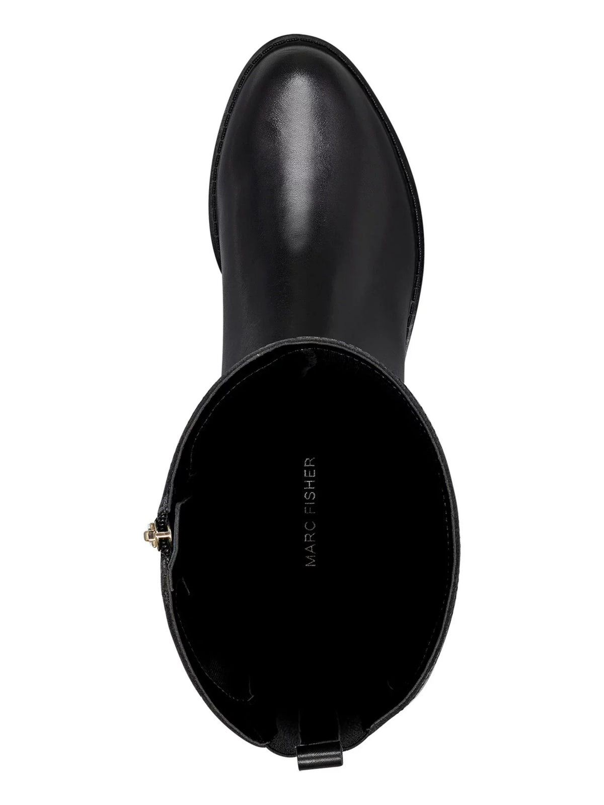 Toe liquid 6.5 M Black Womens Back Slip Block Round Resistant Zip-Up FISHER Boot MARC Riding Cushioned Secalm Flex Gore Accents Studded Resistant Heel