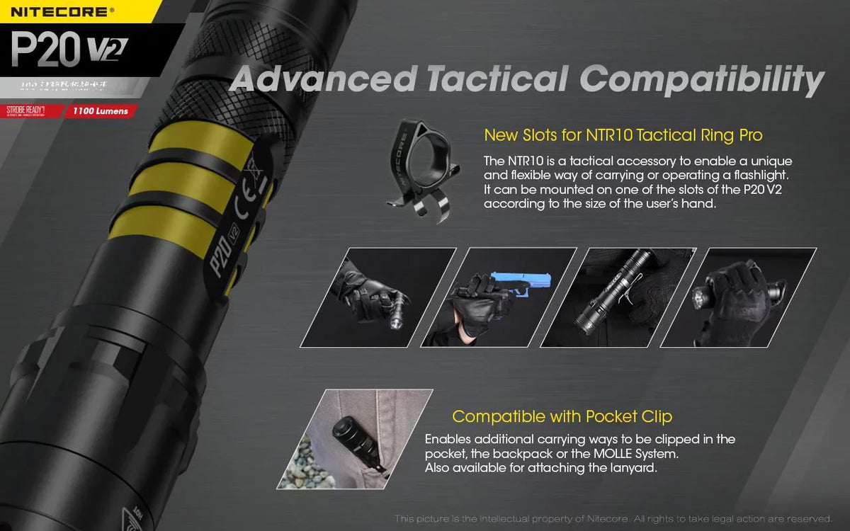 Tactical XP-L2 CREE LED +2x Charger CR123A V6 Nitecore Combo: Batteries Eco-Sensa w/NL183 Flashlight P20 1100 V2 D2 - Lumens Free - Battery,