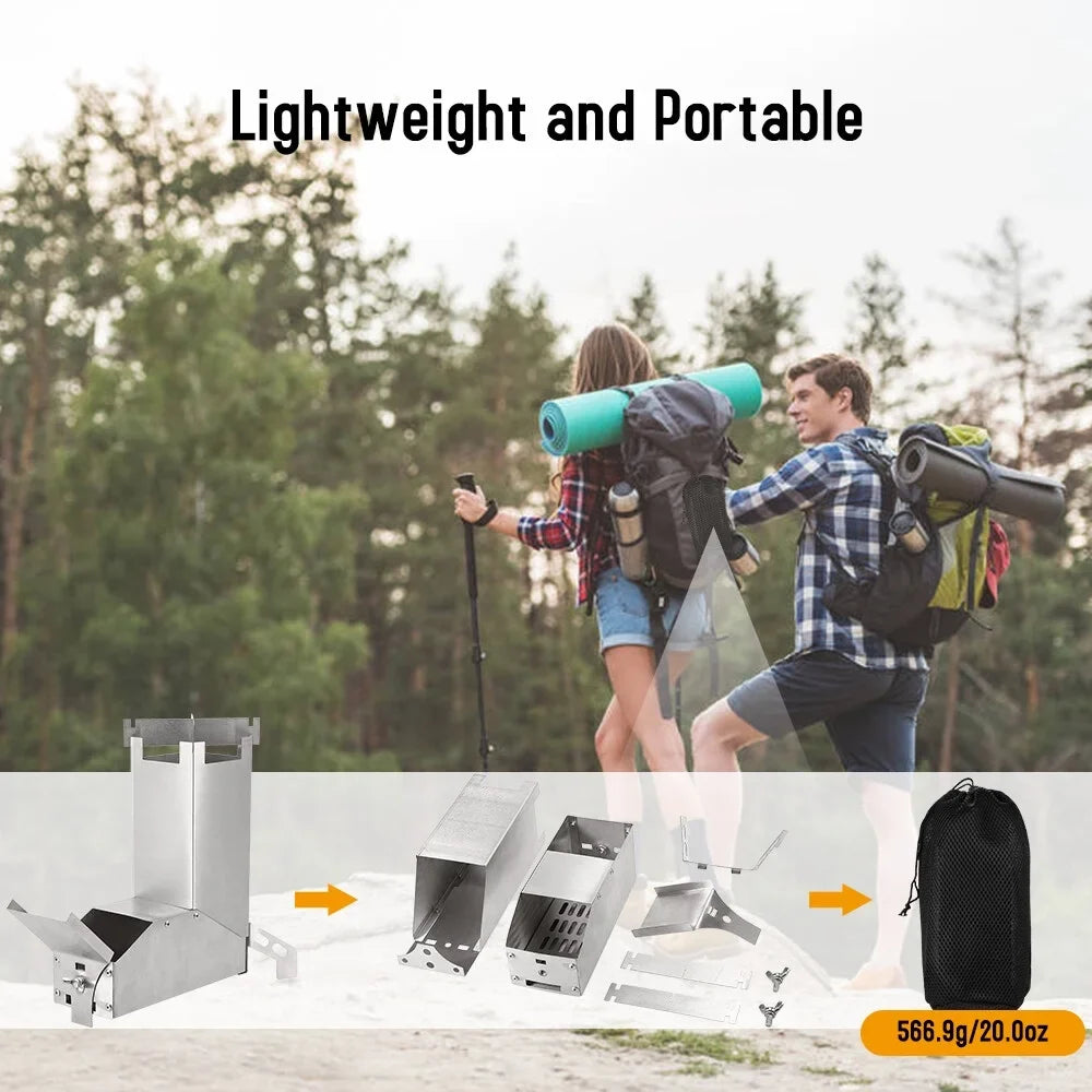 Stove With Bbq Wood Handle Steel Wood Stove TentCollapsible Wood Wood Stainless Stove furnace,Tent Camp Stove HuntersTent Lixada Stove Stove Stove Stainless Steel Picnic