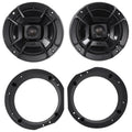 1998-2013 Harley Davidson Touring 6.5" 300W Polk Audio Speakers W/Adapter Plates