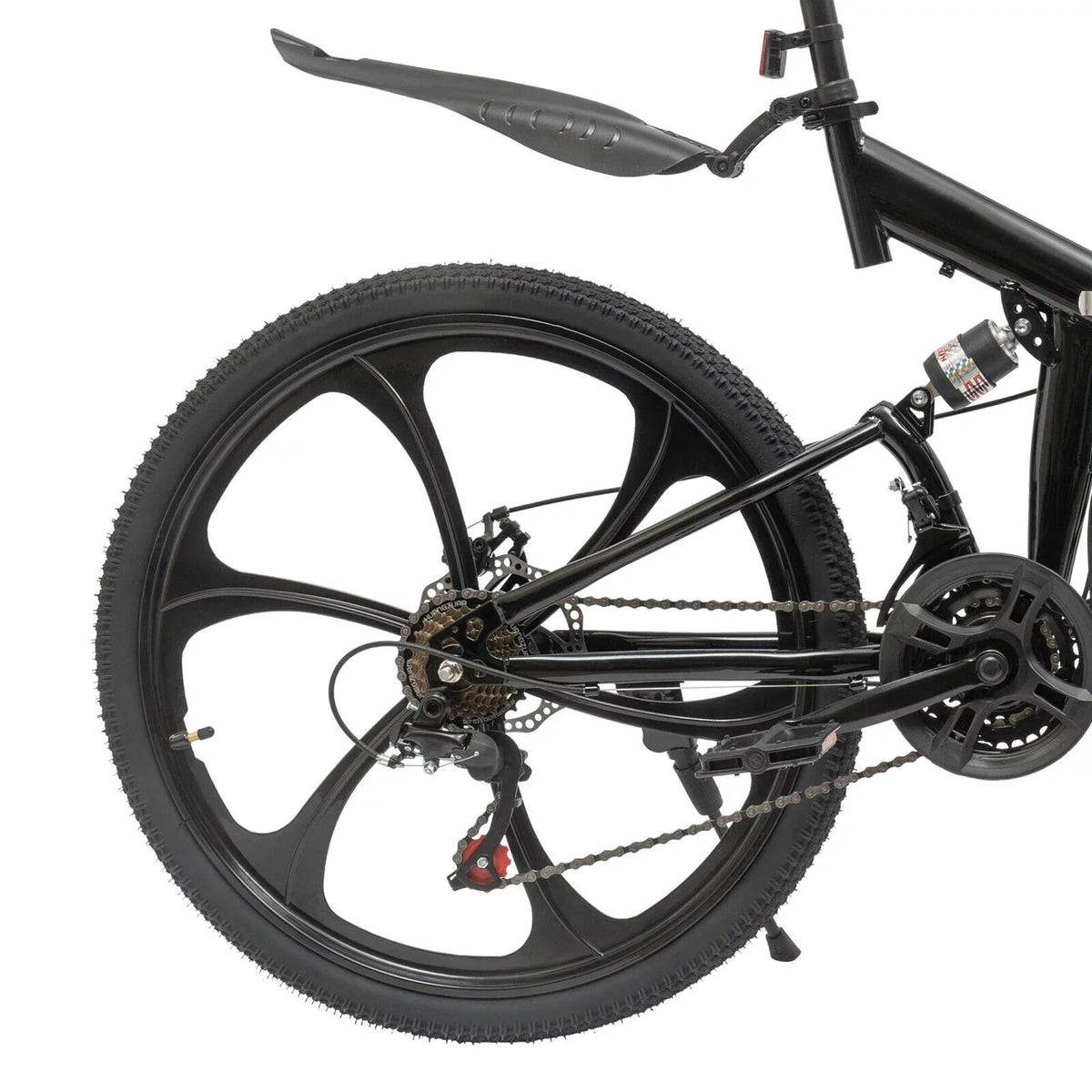 Miumaeov 26" Black Adult Folding Bike 21-Speed Shifter Folding City Bike Lamp Weight Carbon Steel Camping Bicycle Max Loading 150Kg/330Lbs
