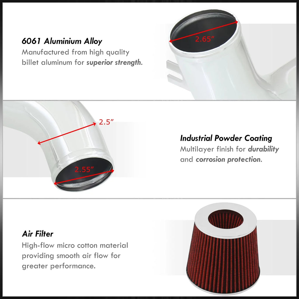 Compatible/Replacement Cold 2.0L l4 2003 LS Air 03 JDM For CAI Aluminum 2004 Filter 2002 AJP Polish Trans + M/T Lancer Induction 2005 ES Mitsubishi 04 Manual Piping OZ System Intake 02 05 Distributors