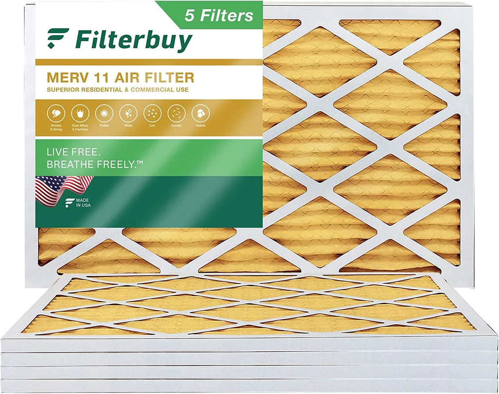 AC MERV Filterbuy (5-Pack) Pleated Air Filters Furnace 16x24x1 11 HVAC