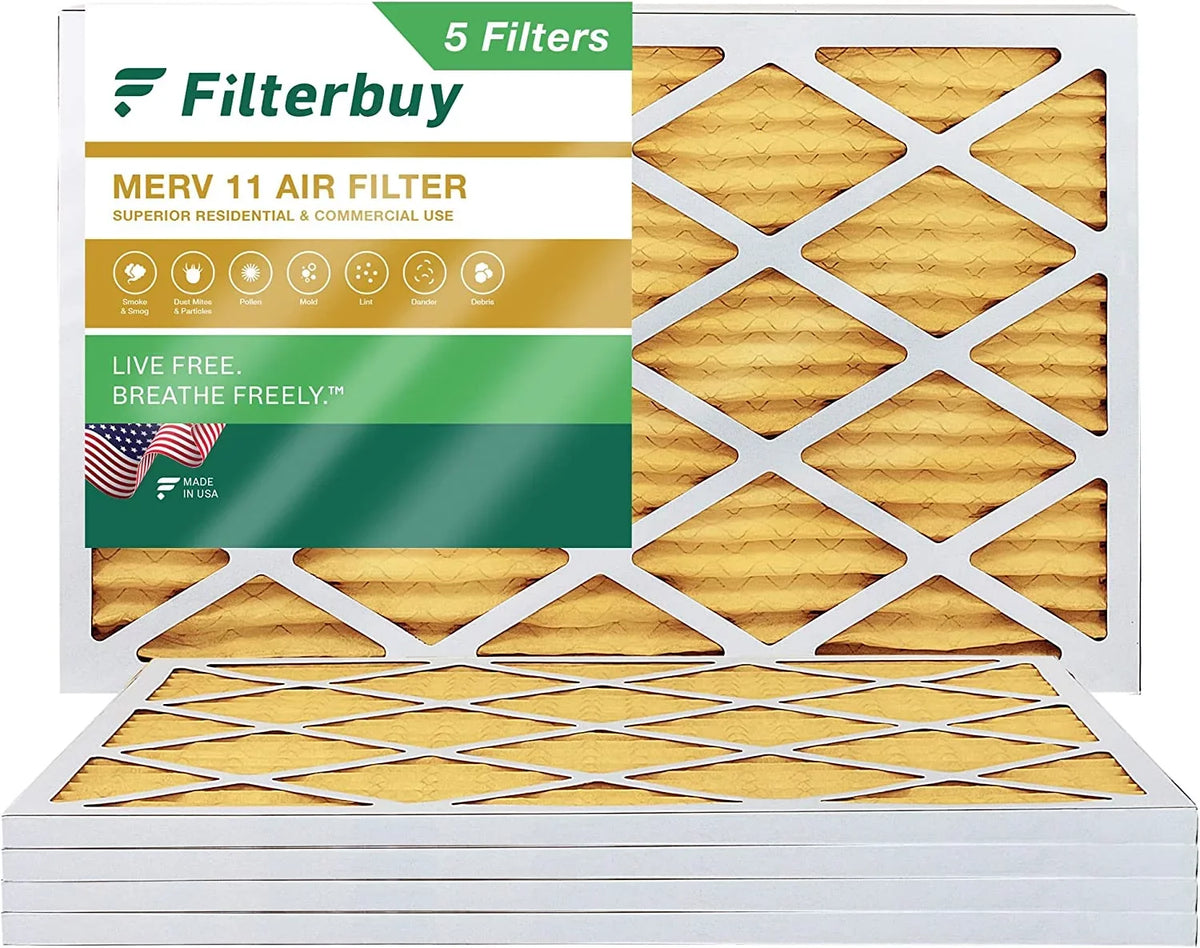 AC MERV Filterbuy (5-Pack) Pleated Air Filters Furnace 16x24x1 11 HVAC