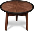 Coffee with CONSDAN Standard & Hardwood Balcony - Feet Side Table Solid Oak Wood Round Structure for Living Room, Solid Bedroom, Table Nesting Table,