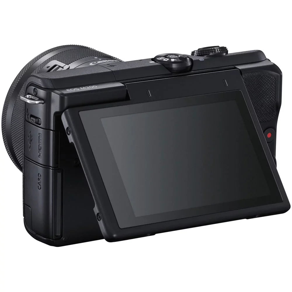 Ultimaxx Deluxe Canon Eos M200 Mirrorless Camera W/ 15-45Mm F/3.5-6.3 Is Stm Lens Bundle - Includes: 64Gb Ultra Memory Card, Digital Flash With Bracket & Much More