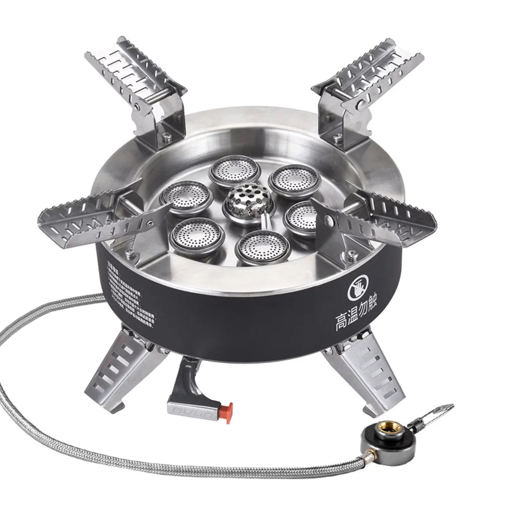 18000W Seven High Hiking Stove, Stove, Fishing Camping Backpacking Windproof Gas core Traveling Collapsible Stove, Dcenta