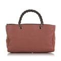 Satchel Pink Unisex Pre-Owned Shopper Bamboo Authenticated Calf Leather (Fair)