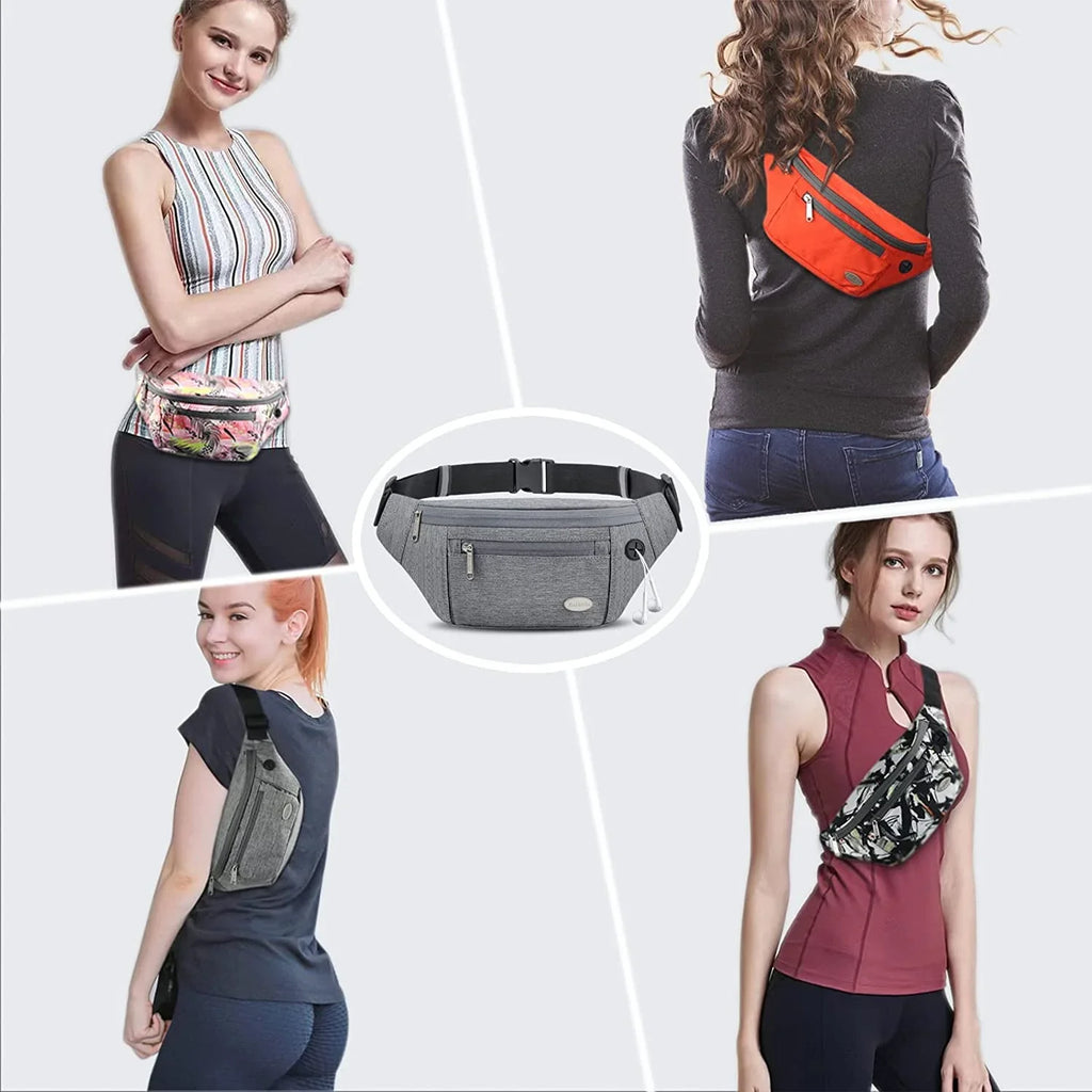 Bags Pockets, Running, premium Travel, Waist Pack Hiking, Casual Fanny for Bum Men Crossbody Cycling Women for Entchin fashion 4-Zipper and Pack with