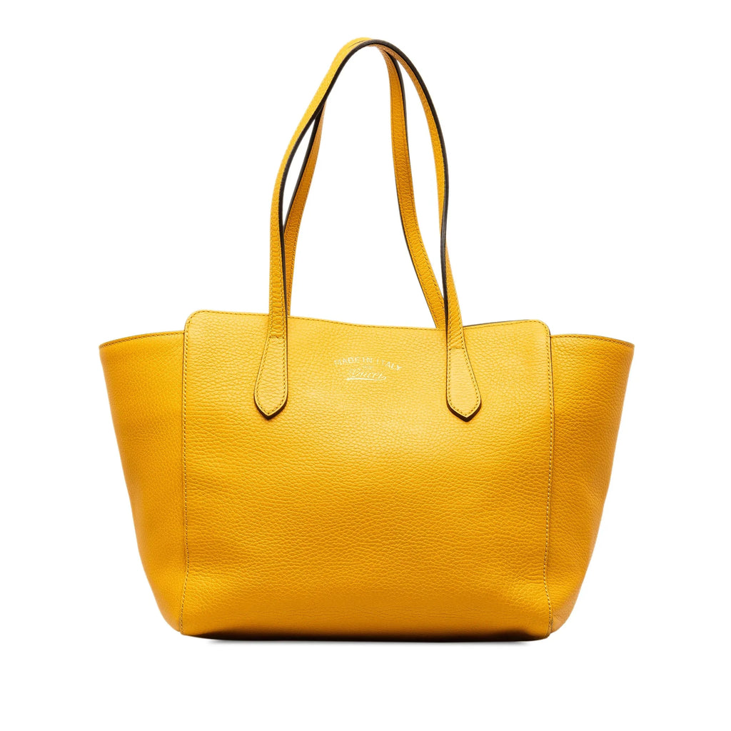 Yellow Pre-Owned Leather Unisex Medium Bag Authenticated Swing Tote Tote (Good) Calf