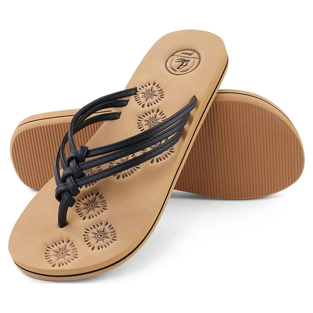 Life Women's or Casual Flip Flop AERUSI Sandals Indoor (Black) exterior Walking Livi