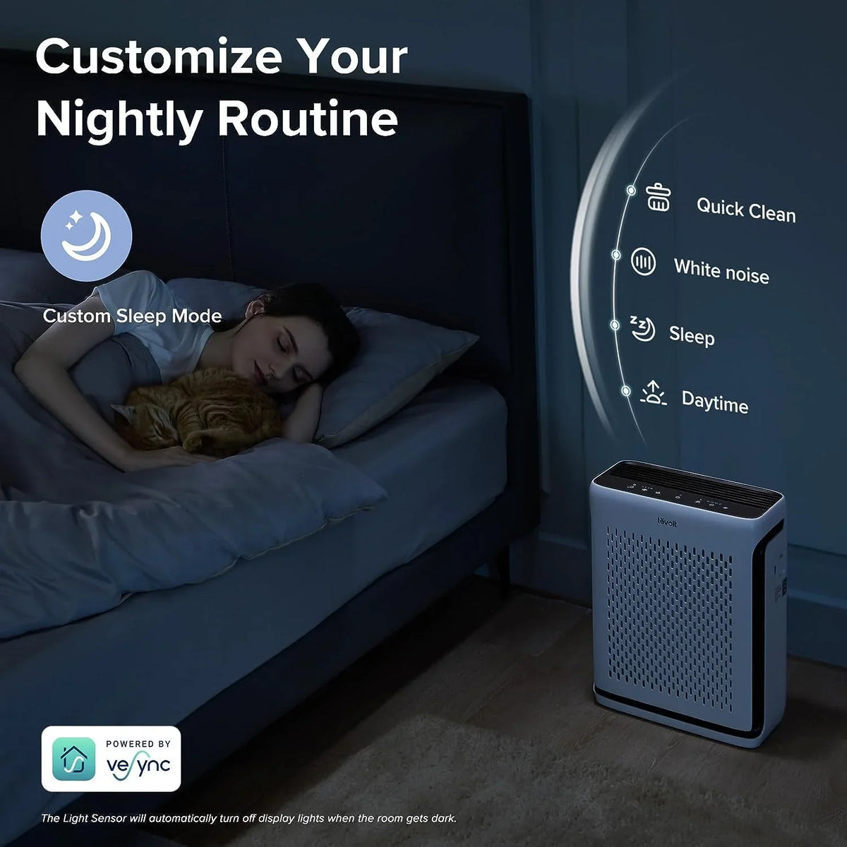 Levoit Air Purifiers For Home Large Room Bedroom Up To 1110 Ft² With Air Quality And Bulb Sensors, Smart Wifi, Washable Filters, Hepa Filter Captures Pet Hair, Allergies, Dust, Smoke, Vital 100S