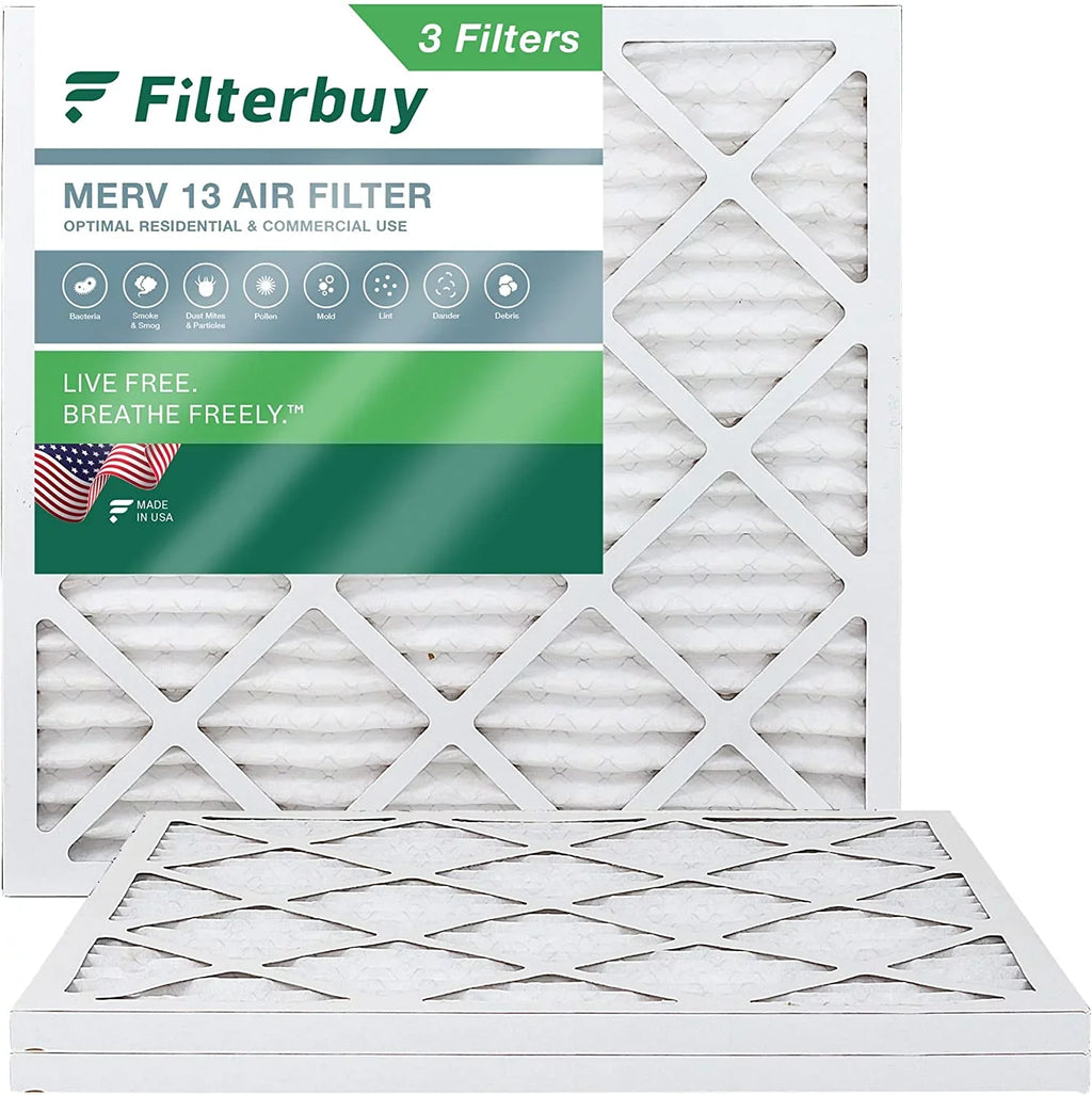 Filterbuy 12X12X1 Merv 13 Pleated Hvac Ac Furnace Air Filters (3-Pack)