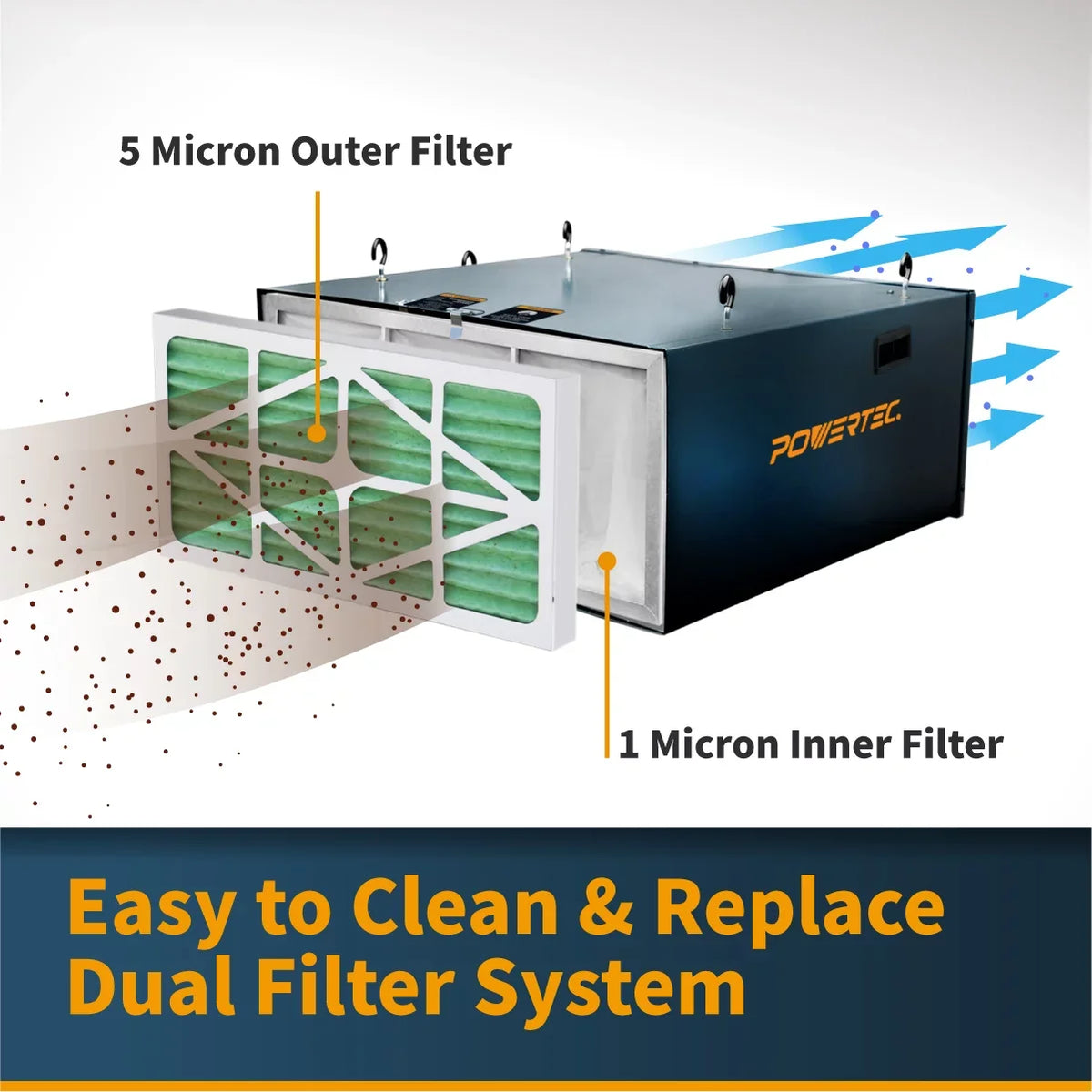 Powertec Remote Controlled 3-Speed Air Filtration System (655/875/1060 Cfm) Af1045