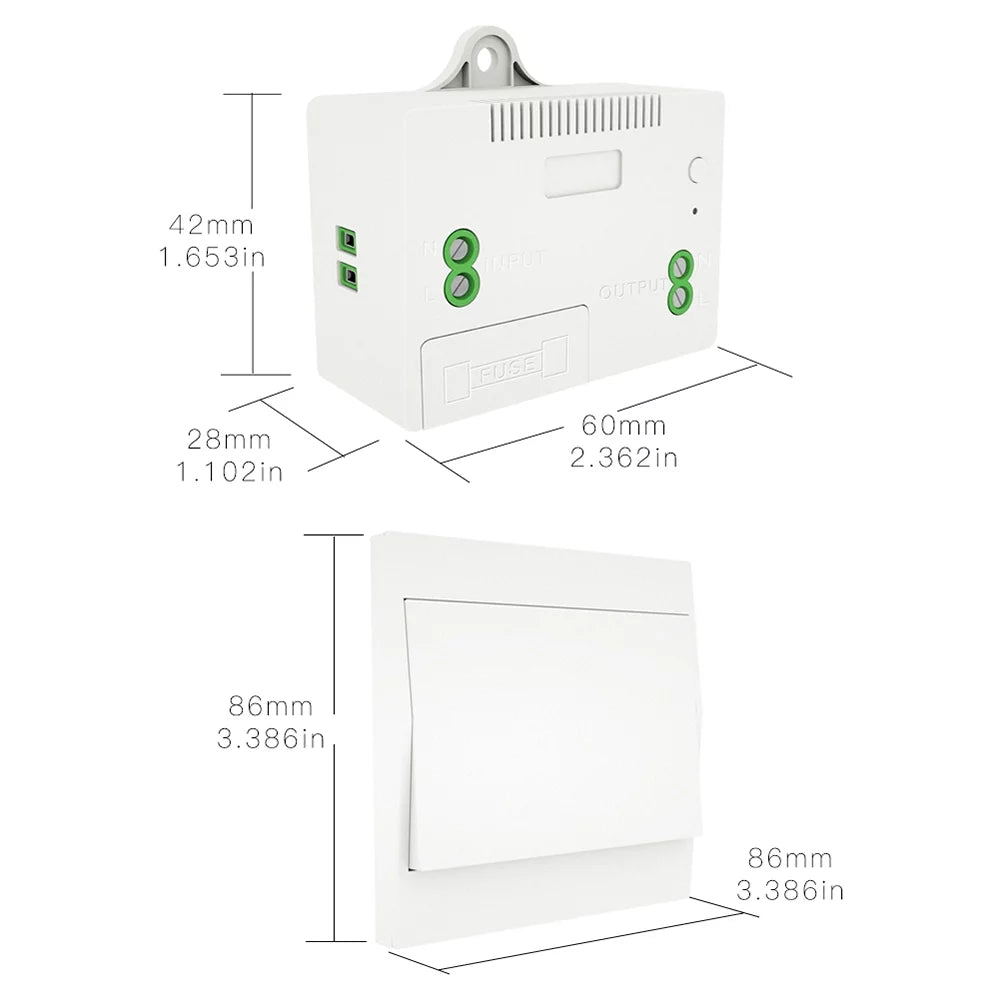 Switch Receiver Fixture Kit Control Wireless Remote Self-powered 110-230V and Switch