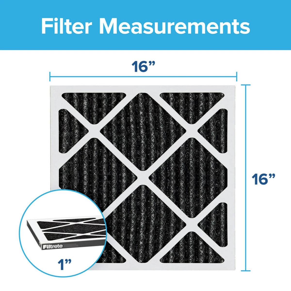 Filtrete 16X16X1 Air Filter, Mpr 1200 Merv 11, Allergen Plus Odor Reduction, 4 Filters
