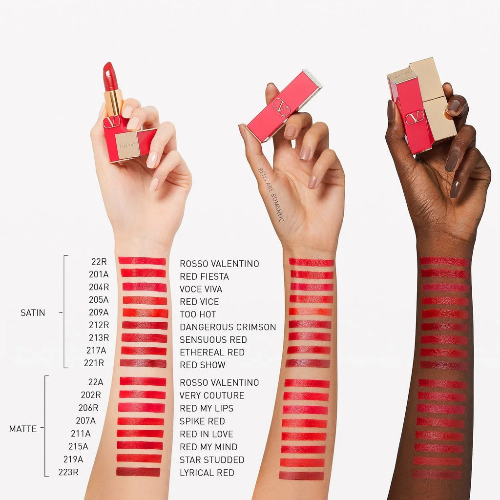High 217A Ethereal Valentino Refillable - Red Blood Rosso Valentino Red - Deep Pigment Lipstick