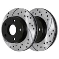 and Driver 2007-2010 Dodge Front 2008-2017 Mitsubishi 2 Caliber Slotted Brake Black FWD 2011 1.8L Passenger 2.4L of 2012 2.0L Rotors AWD Lancer for Drilled Pair AutoShack Replacement PR63039LR Side