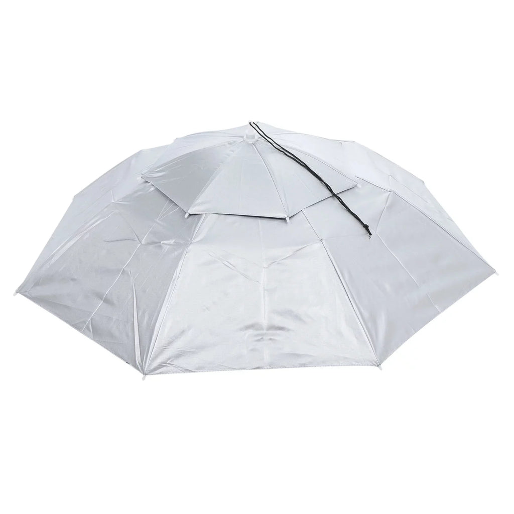 Folding Layer Silver Umbrella Adjustable 37.4" Fabric Sun Strip, Cap with OD Rain Oxford Hat, Uxcell Double