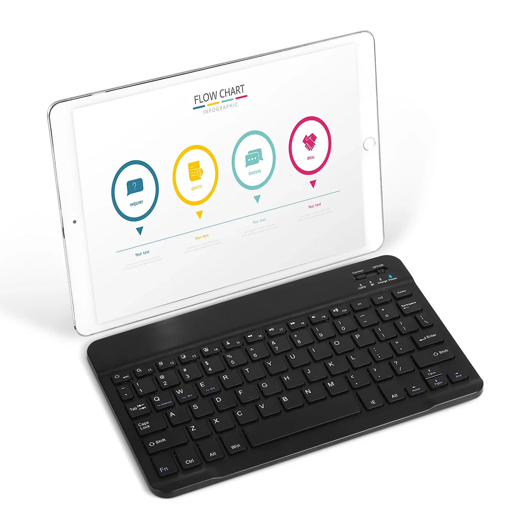 Rechargeable Bluetooth Keyboard And Mouse Combo Ultra Slim Full-Size Keyboard And Ergonomic Mouse For Zte Axon 30 Pro 5G And All Bluetooth Enabled Mac/Tablet/Ipad/Pc/Laptop - Onyx Black