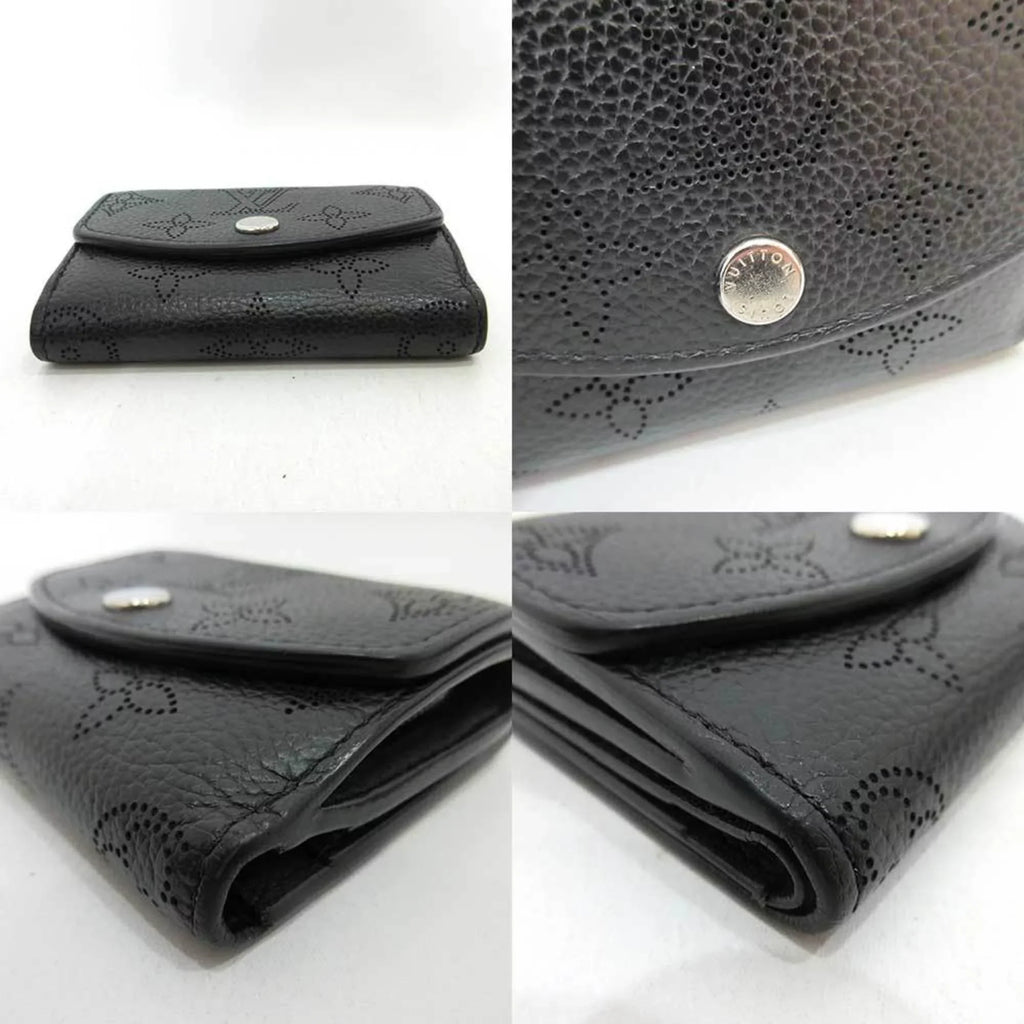 Second-Hand Louis Vuitton Wallet Portofeu Ilysse Xs Noir Black Mini Trifold Women'S Monogram Mahina M67498 Louisvuitton (Good)