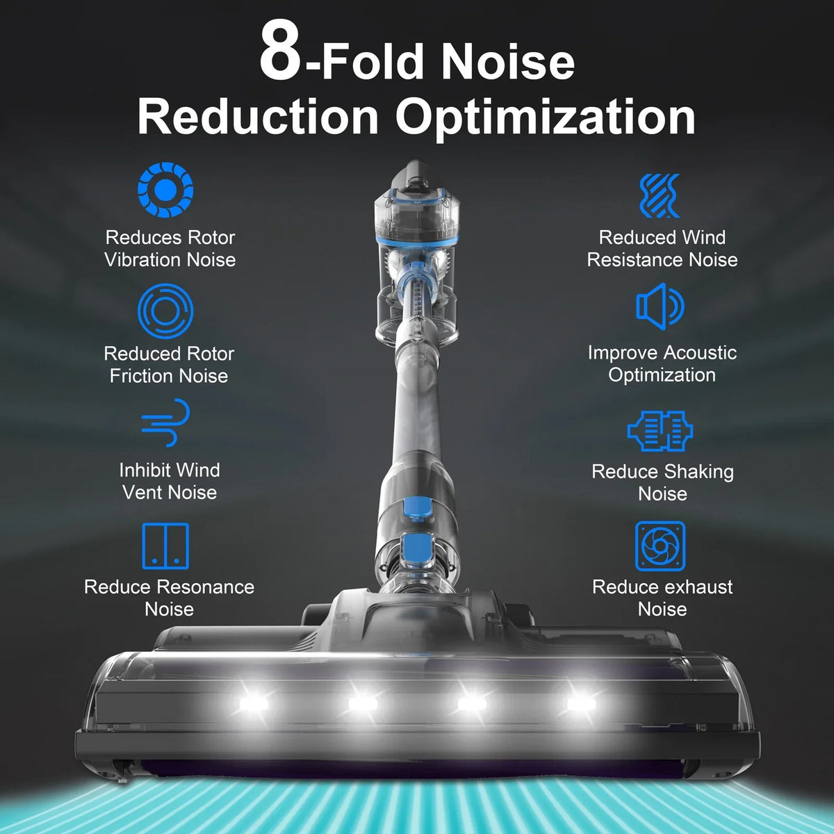 Cleaner Cordless Carpet Stick Up Cleaner Runtime Hair 28kPa Lightweight for 6-in-1 Vacuum Vacuum 50mins Floor to TASVAC Pet