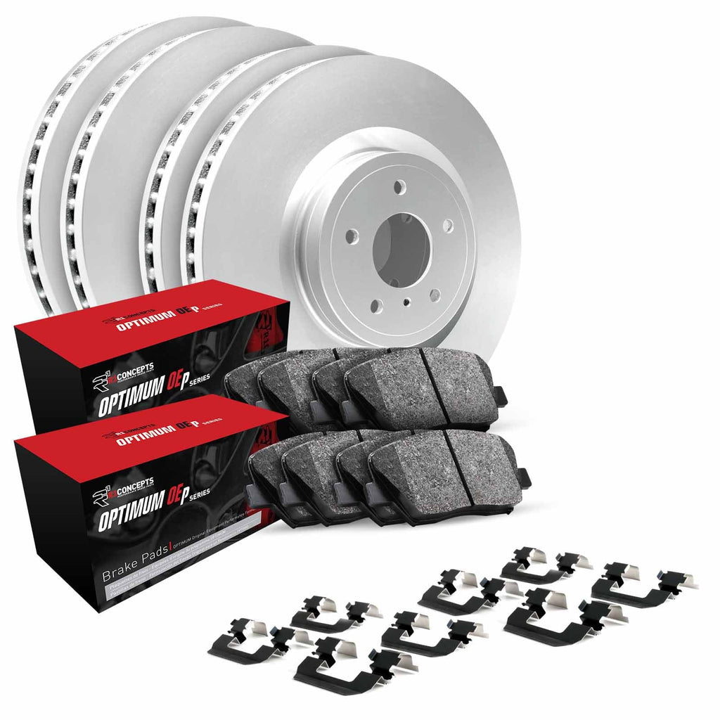 R1 Concepts Wduh2 59048 R1 Brake Rotors Carbon Coated W/ Optimum Oe Pads & Hdw Fits Select: 2000 Honda Civic Si/Sir, 1999 Honda Civic Si