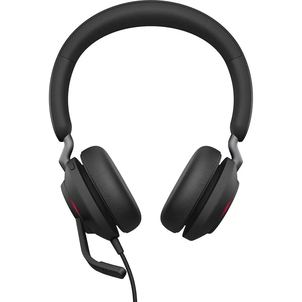 Headphones, Music, Jabra Wired (Open 40 - Box) Headset USB-C Noise UC Cancelling All-Day for Passive and Headphones, Evolve2 Calls Stereo, Comfort, UC-Optimized Enhanced Telework USB-C, with - Black