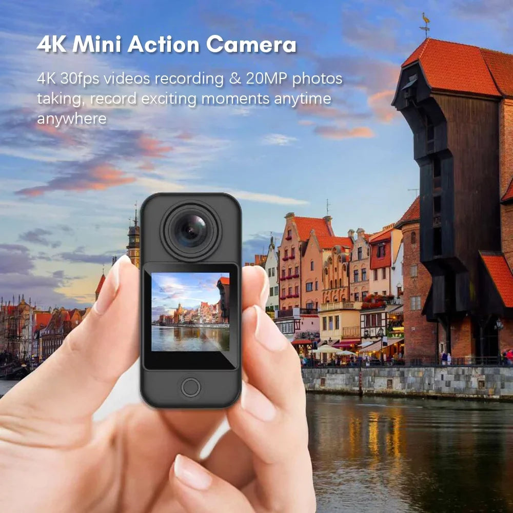 C300 4K 30Fps 5G2.4G Wifi Dual Touch Control Screens 154° Wide Angle Lens 6- Gyro Stabilization 30M Waterproof Detachable Battery With An Extra Module