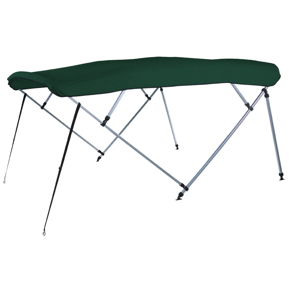 Carver A(8Sq)4893Ub-15 8'L 4-Bow Sq Tube Pontoon Bimini Top Kit - 48"H, Fits 96"-102" W, Forest Green