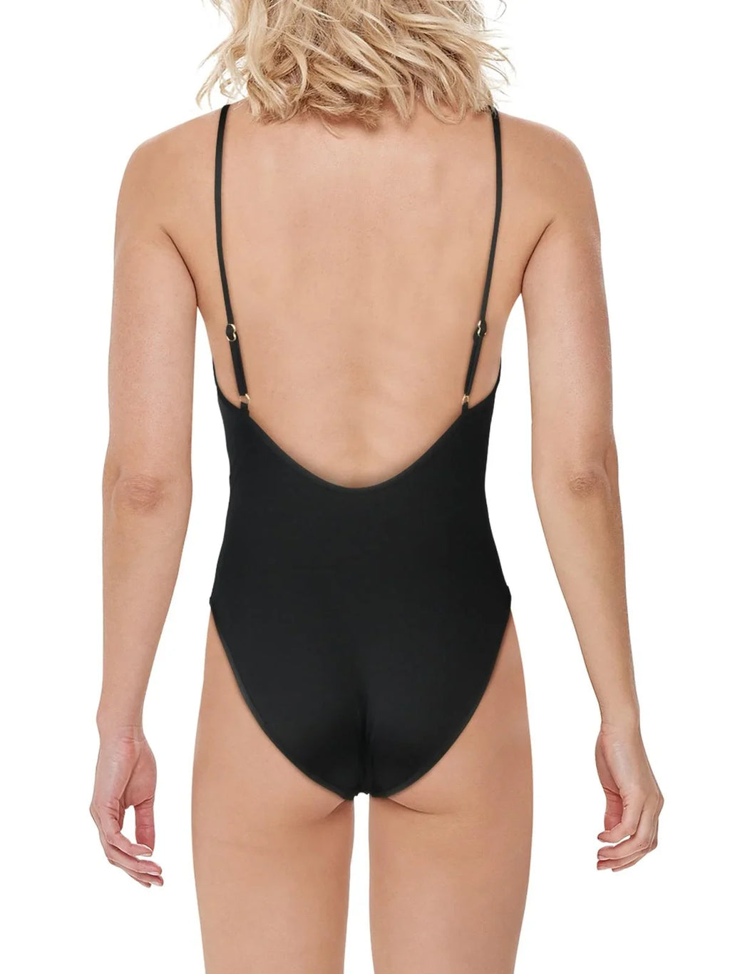 Mio Seamed V-Neck Max Swimsuit Azria Mesh BCBG Women's One-Piece Stripe