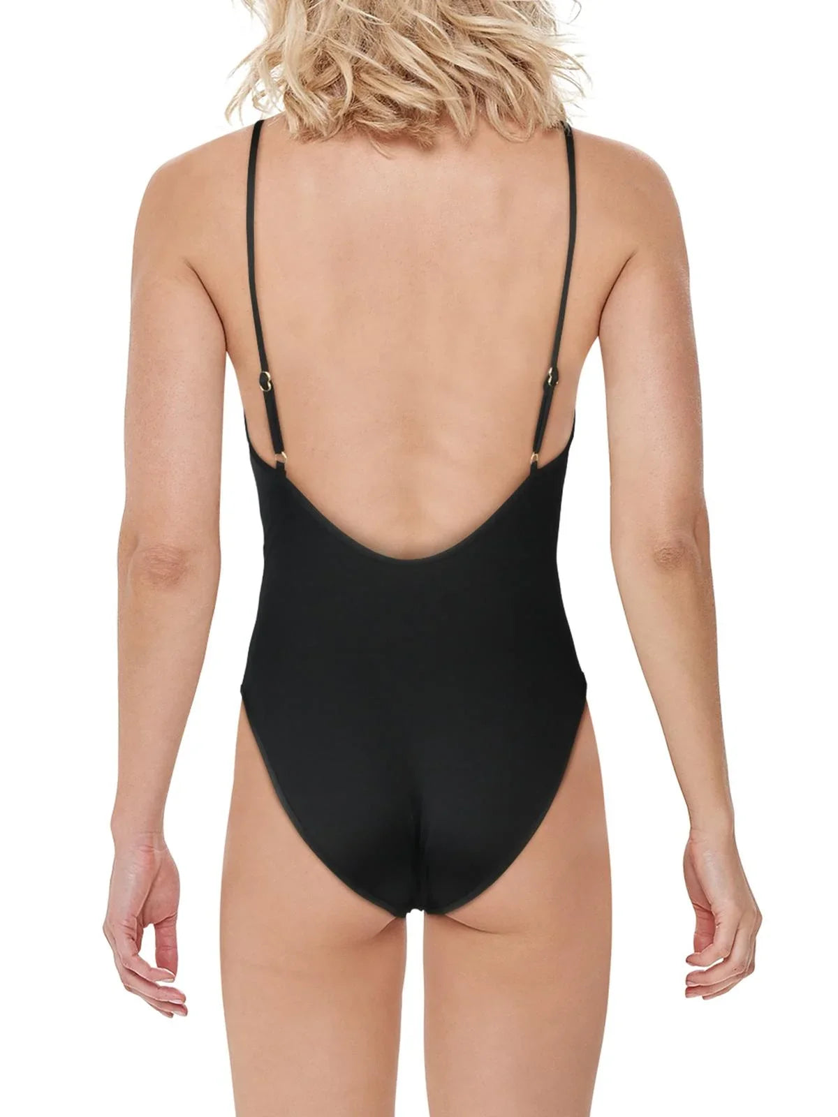 Mio Seamed V-Neck Max Swimsuit Azria Mesh BCBG Women's One-Piece Stripe