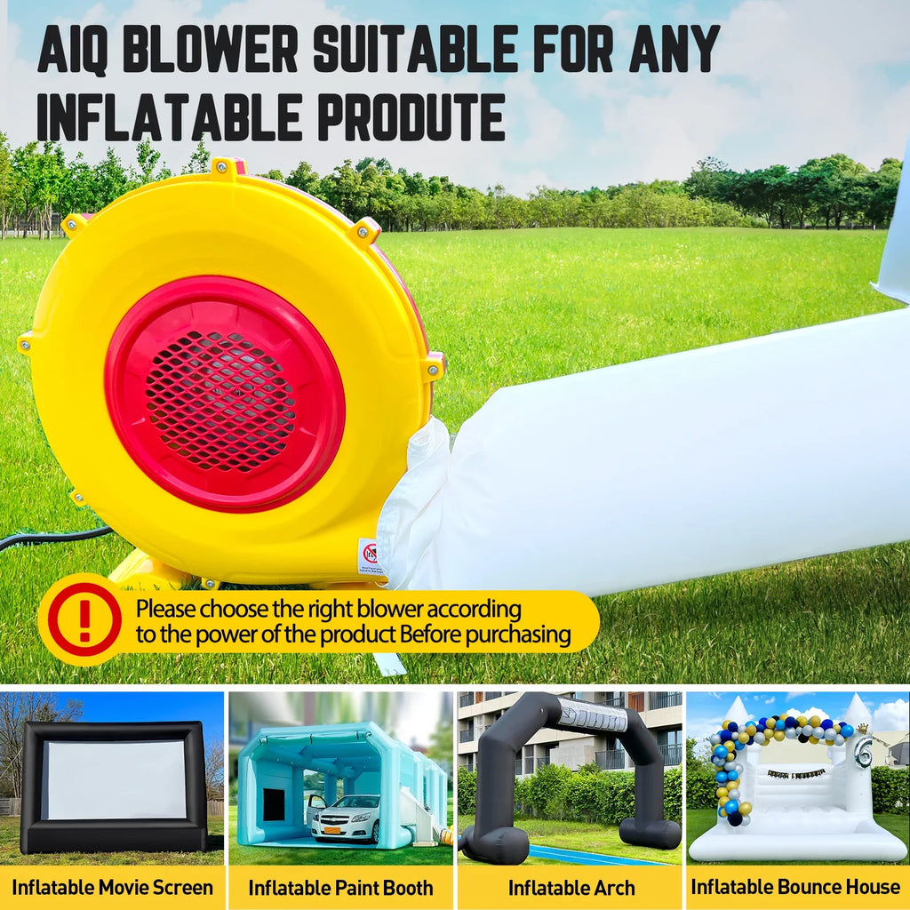 Bounce Inflatable Commercial Bouncy Castle Screen, Booth, Pump Air Blower, Inflatable Paint Inflatable Inflatable for House, Jumper, Movie Bouncer Perfect Fan 950W Blower,