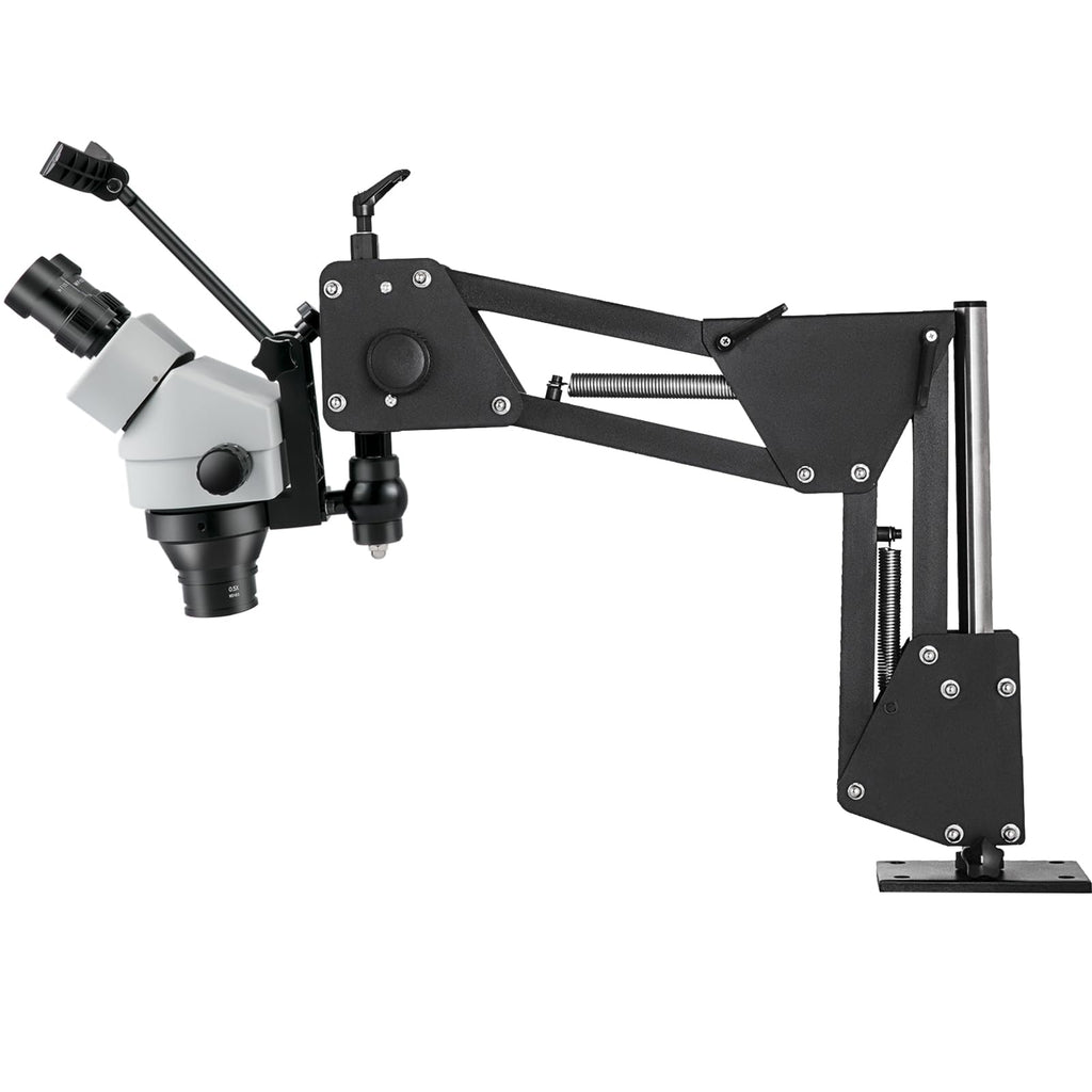 VEVOR Multi-Directional Microscope with Spring Bracket, Micro Jewelry Inlaid Stand, with Integrated USB Ring LED Light, 7X-45X Magnification Jewelry Microscope, Jewelers Microscope for Jewelry Inlay