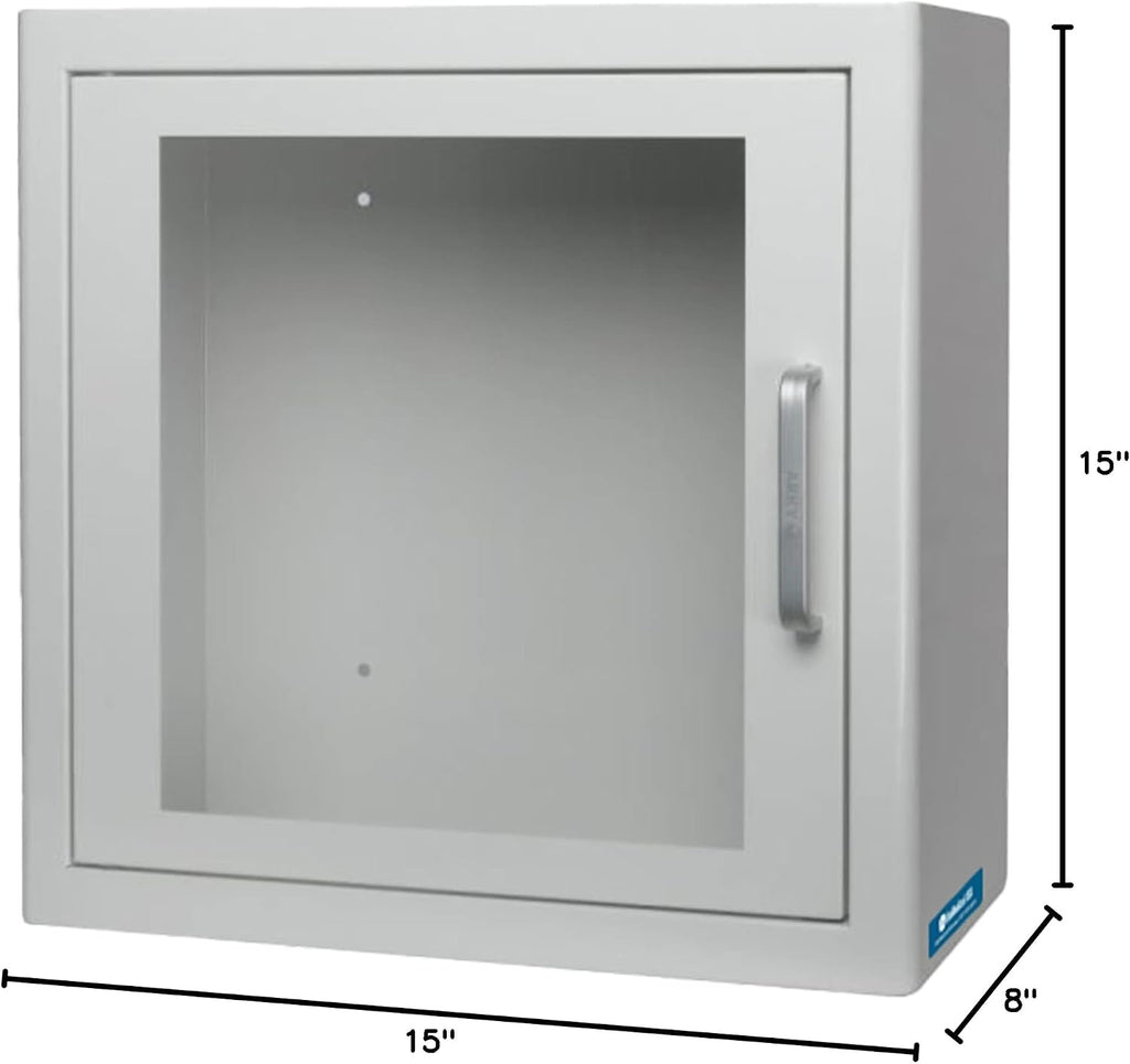 Indoor Universal AED Mounted Wall Cabinet - Mounting Hardware Included - Acoustic Alarm and Plexiglass