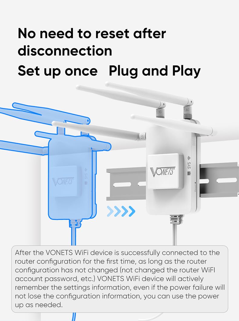 VONETS VAR1200 Industrial Gigabit Dual Band WiFi Bridge/Router 1200Mbps WiFi to Ethernet Adapter with Intelligent Fan, 3 Gigabit Port, POE, DC/USB Powered for Industrial Network Medical Device