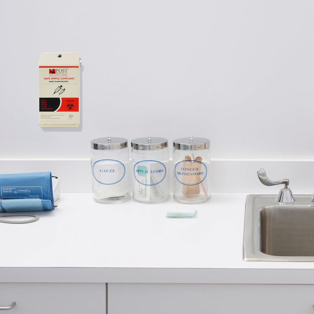 Wall Mounted Sharps Cabinet for 1.0 Quart with Lock & Key