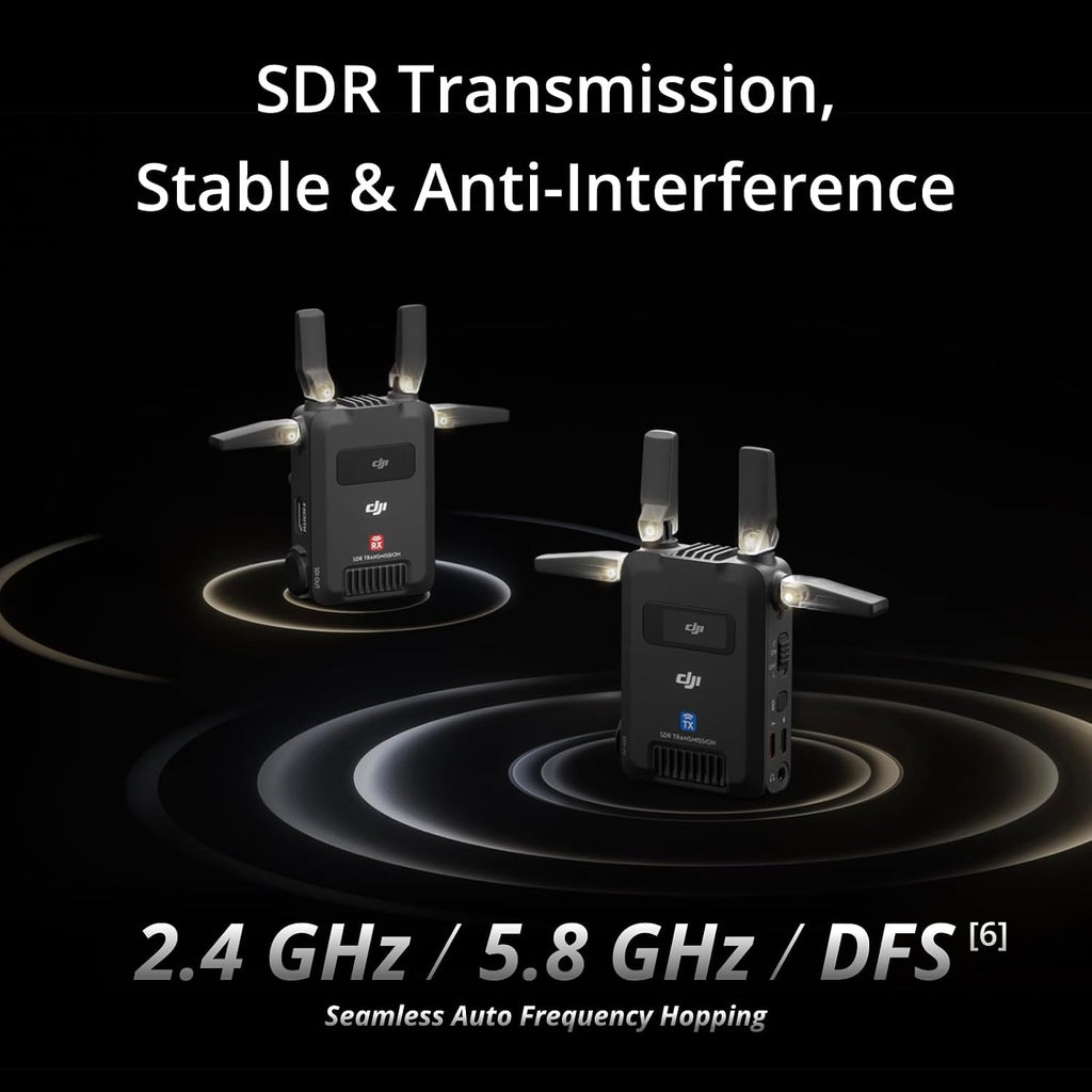 DJI SDR Transmission Combo, 3 km/10,000 ft 1080p/60fps SDR Wireless Video Transmission, Transmitter & Receiver, Stable & Anti-Interference, Wireless Video System, Strong Penetration, USB-C Monitoring
