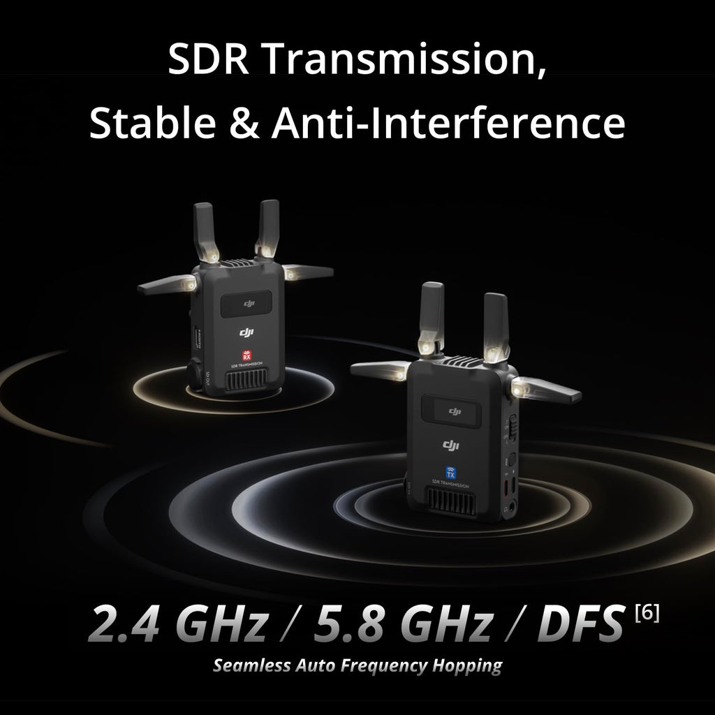 DJI SDR Transmission Combo, 3 km/10,000 ft 1080p/60fps SDR Wireless Video Transmission, Transmitter & Receiver, Stable & Anti-Interference, Wireless Video System, Strong Penetration, USB-C Monitoring