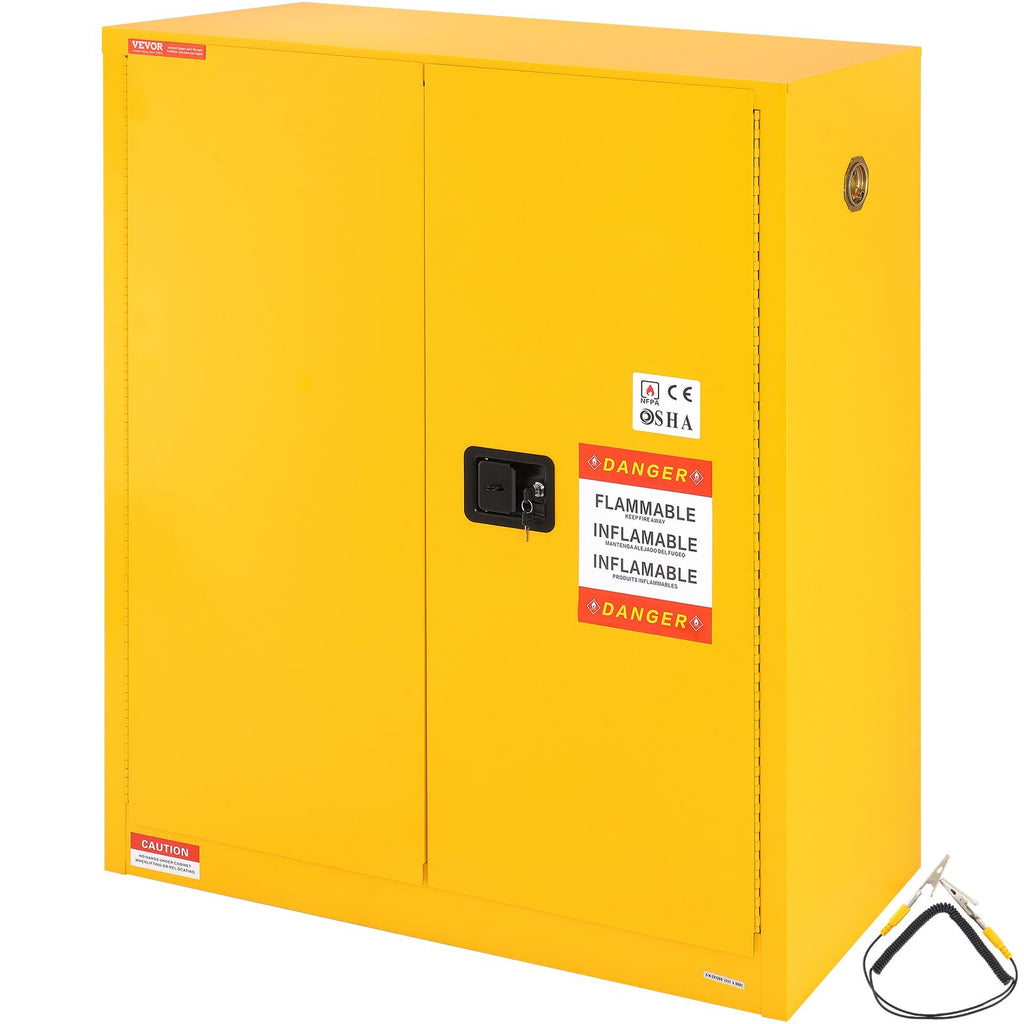 VEVOR Flammable Cabinet, 18" x 18" x 35", Yellow