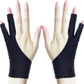 Drawing Glove, Artist Glove for Drawing Tablet, iPad, Digital Art Creation - Palm Rejection, Exposed Fingertip, Suitable for Left and Right Hand - M, Pack of 2