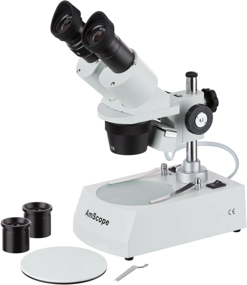 AmScope SE305R-PZ Forward Binocular Stereo Microscope, WF10x and WF20x