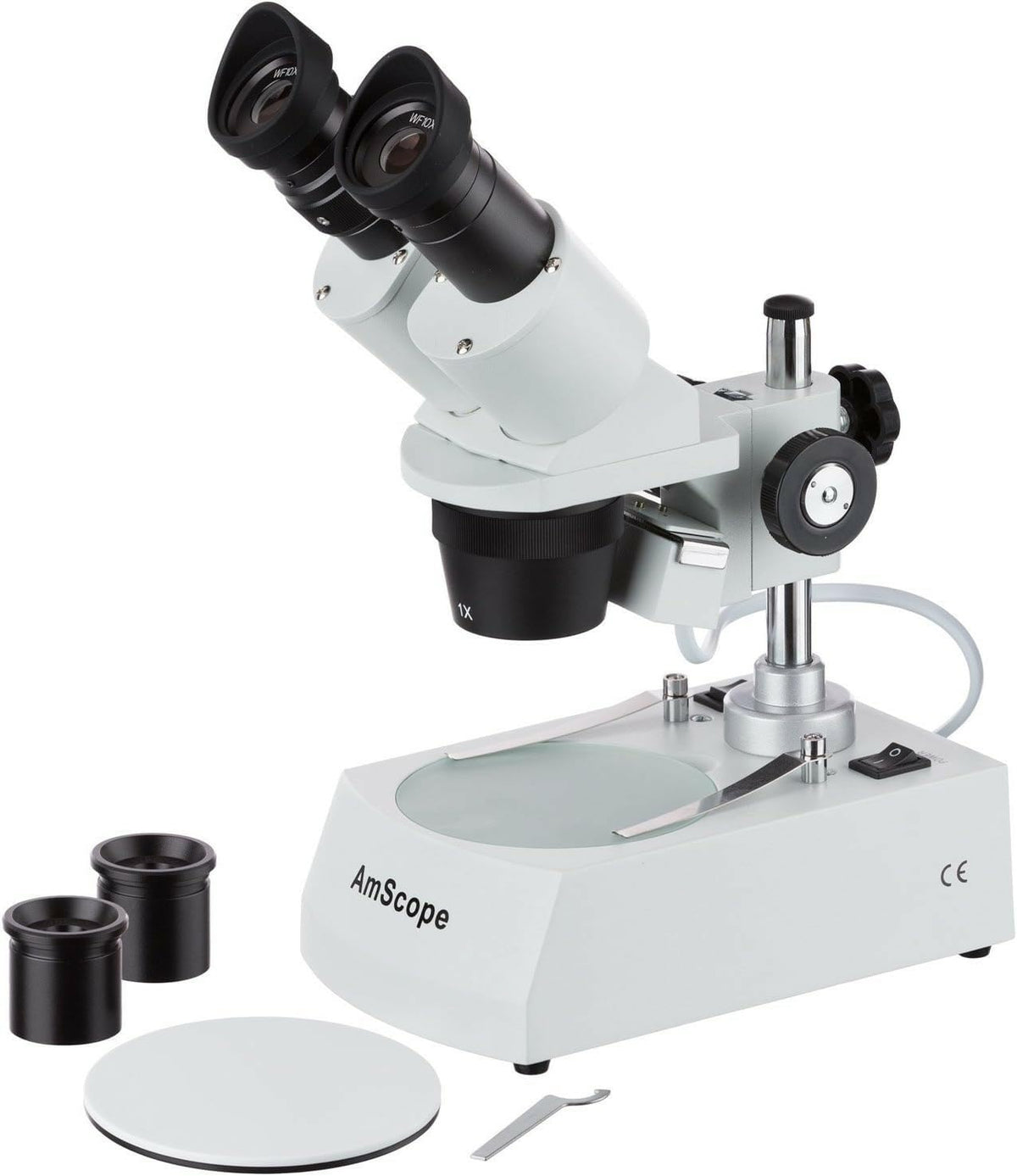 AmScope SE305R-PZ Forward Binocular Stereo Microscope, WF10x and WF20x
